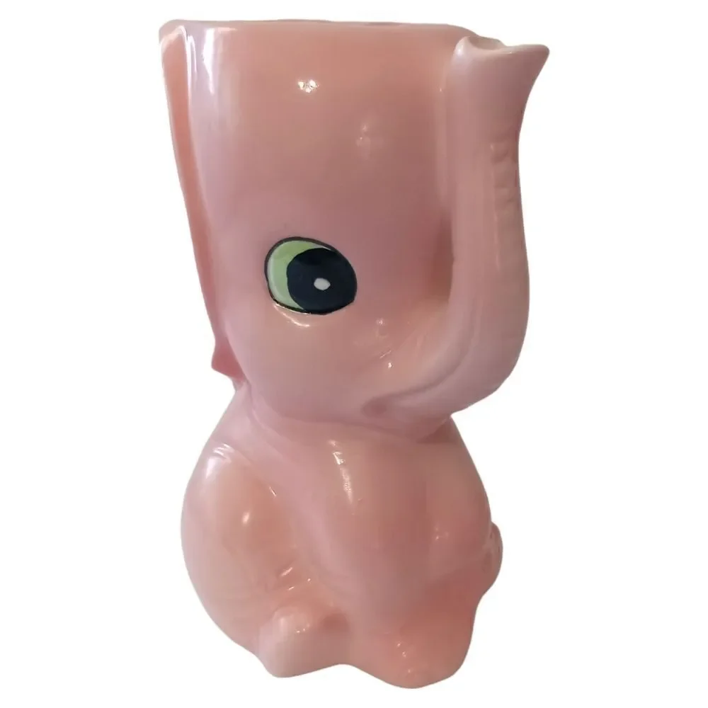 Pink Elephant Planter Pitcher Vase LEGO Japan Porcelain Kitschy Anthropomorphic. - Picture 11 of 16
